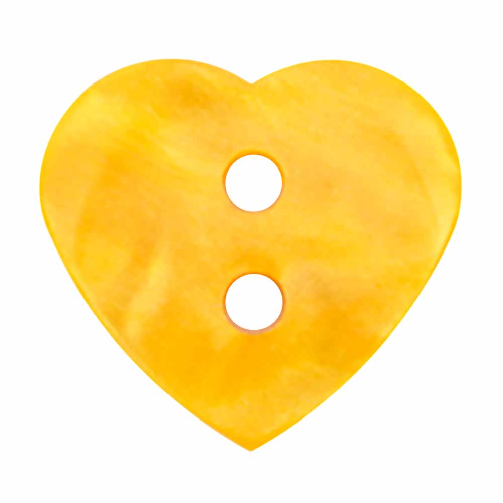 ELAN Novelty 2-Hole Button - Yellow - 15mm (5/8") - Heart