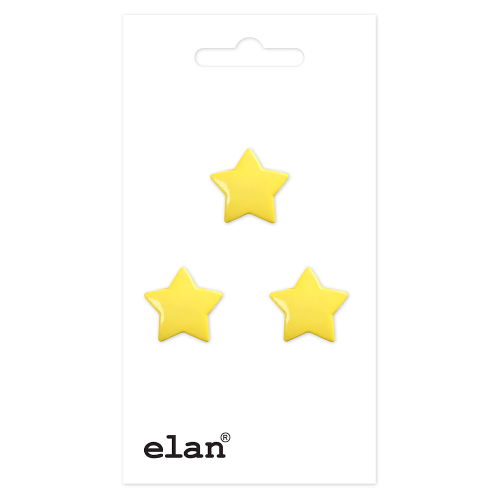 ELAN Novelty Shank Button - Yellow - 16 mm (5/8 in.) - Star - second product view