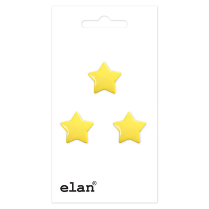 ELAN Novelty Shank Button - Yellow - 16 mm (5/8 in.) - Star - second product view