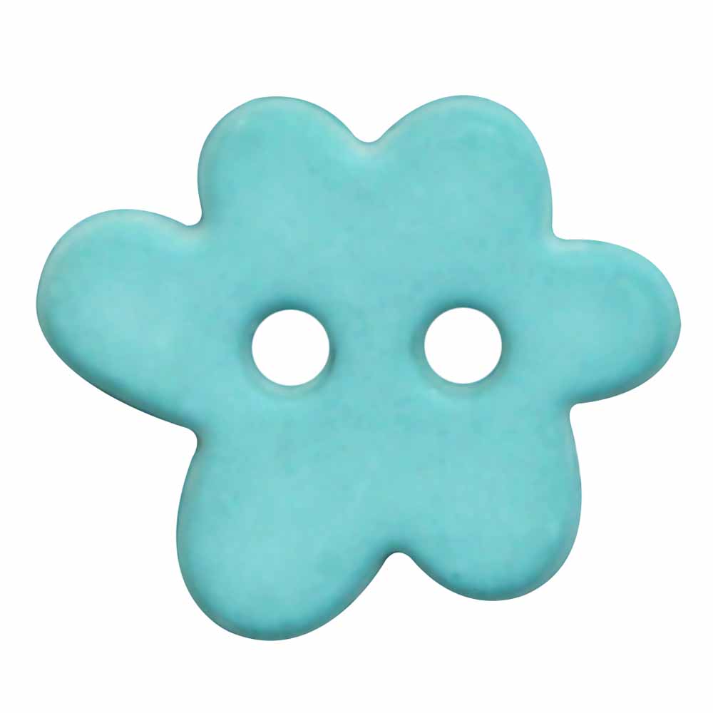 ELAN Novelty 2-Hole Button - Aqua - 15mm (5/8"") - Paint Blot