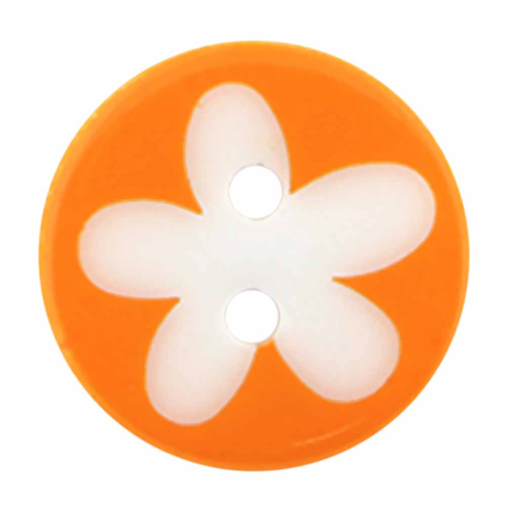 ELAN Novelty 2-Hole Button - Orange - 17mm (5/8") - Flower