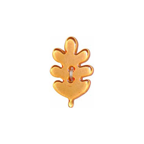 ELAN Novelty 2-Hole Button - Orange - 23mm (⅞") - Oak Leaf - 2 count