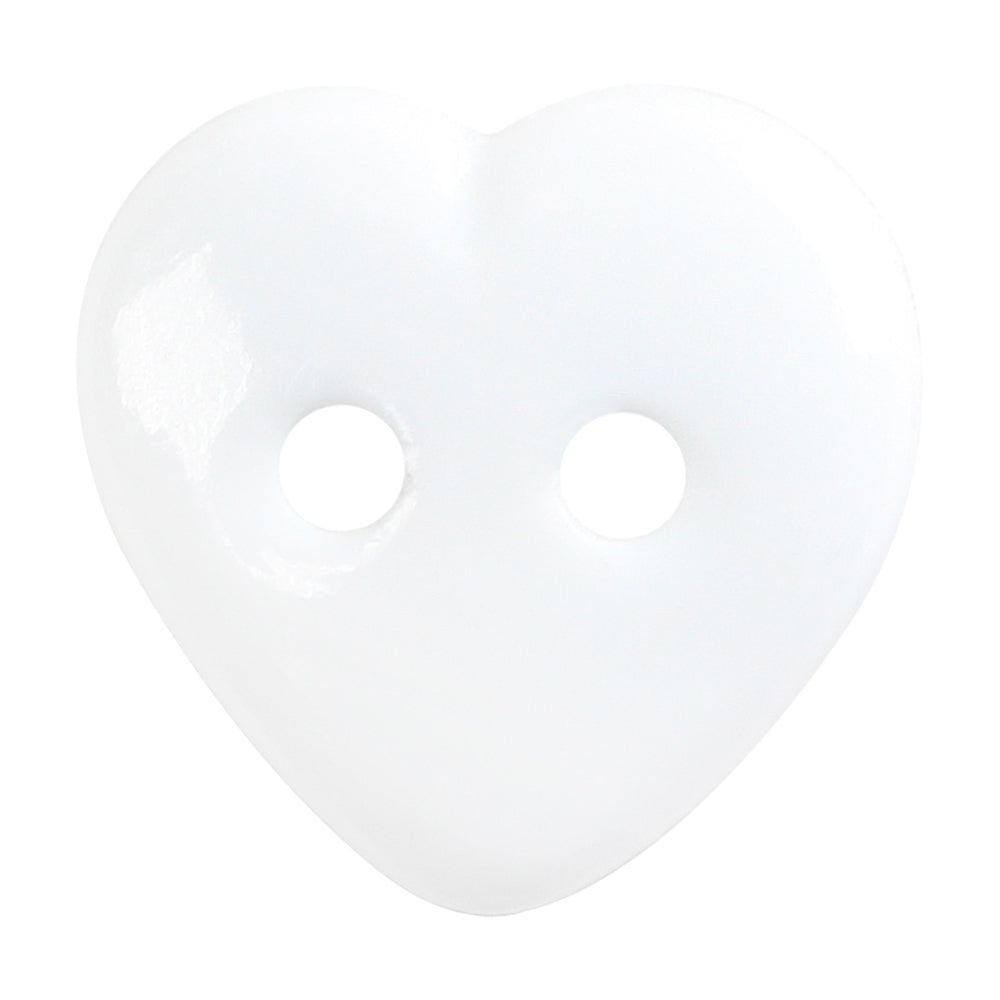 ELAN Novelty 2-Hole Button - White - 12mm (1/2") - Heart
