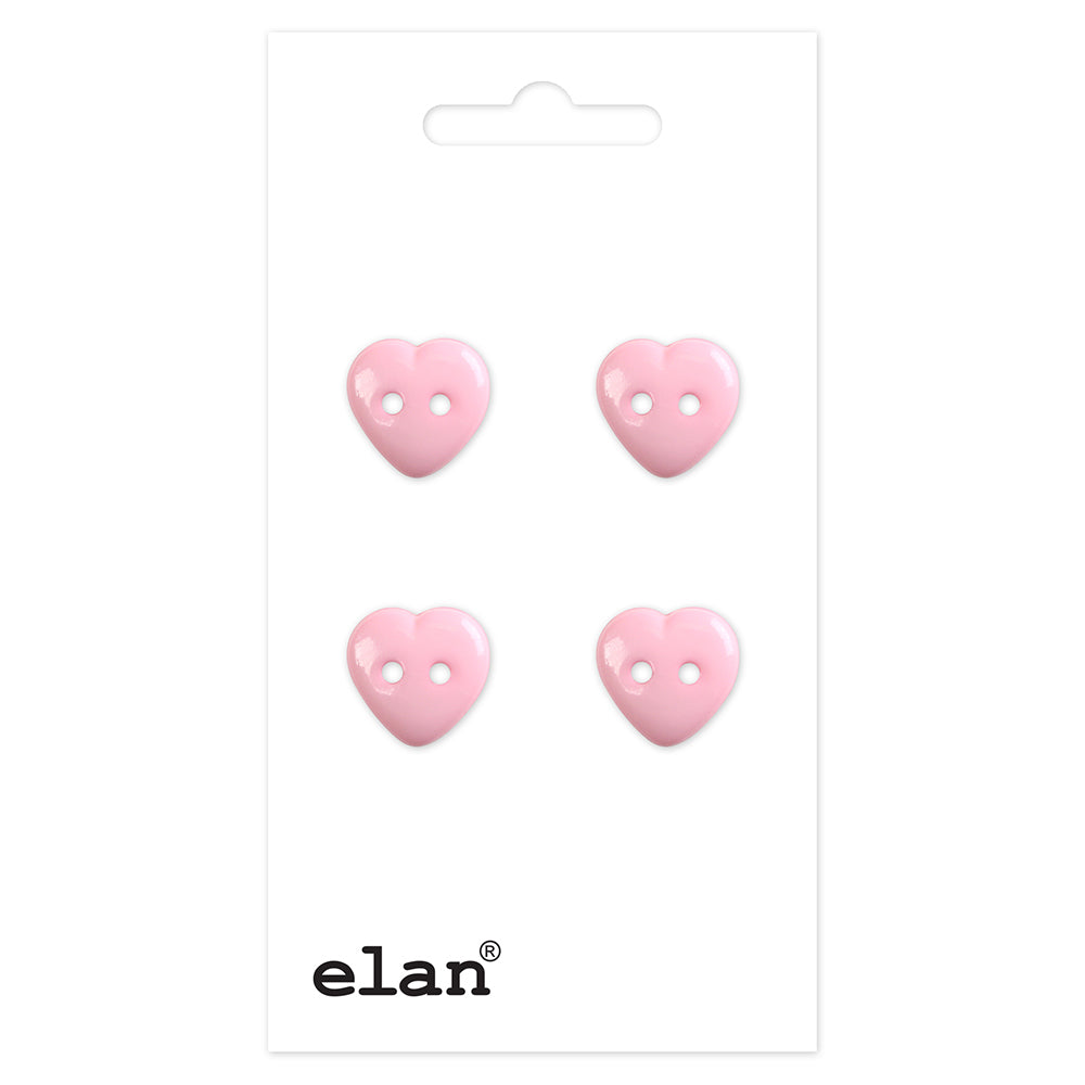 ELAN Novelty 2-Hole Button - Pink - 12 mm (1/2 in.) - Heart - second product view