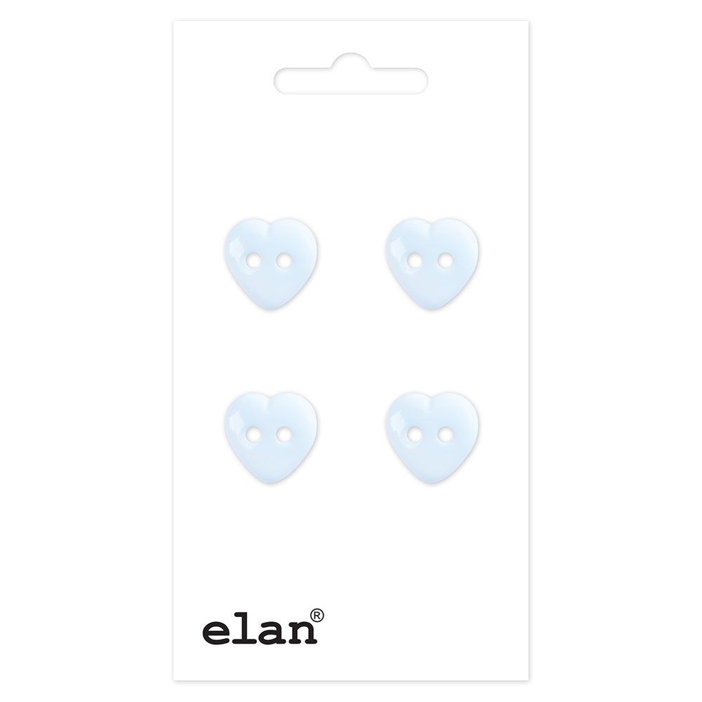 ELAN Novelty 2-Hole Button - Light Blue - 12 mm (1/2 in.) - Heart - second product view