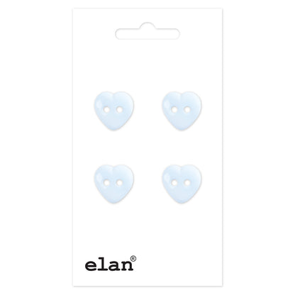 ELAN Novelty 2-Hole Button - Light Blue - 12 mm (1/2 in.) - Heart - second product view