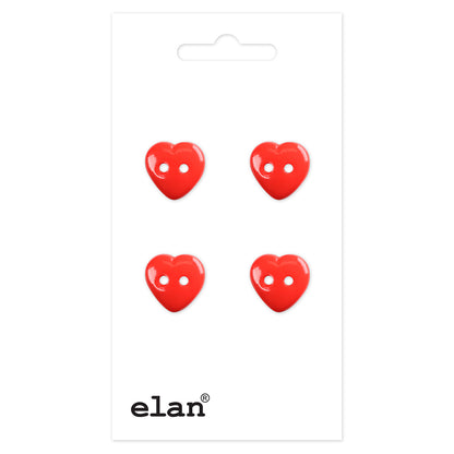 ELAN Novelty 2-Hole Button - Red - 12 mm (1/2 in.) - Heart - second product view