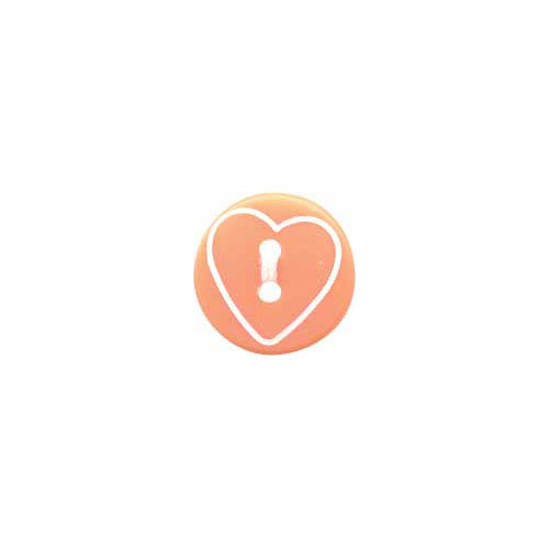 ELAN Novelty 2?Hole Button - Peach - 13mm (1/2") - Heart