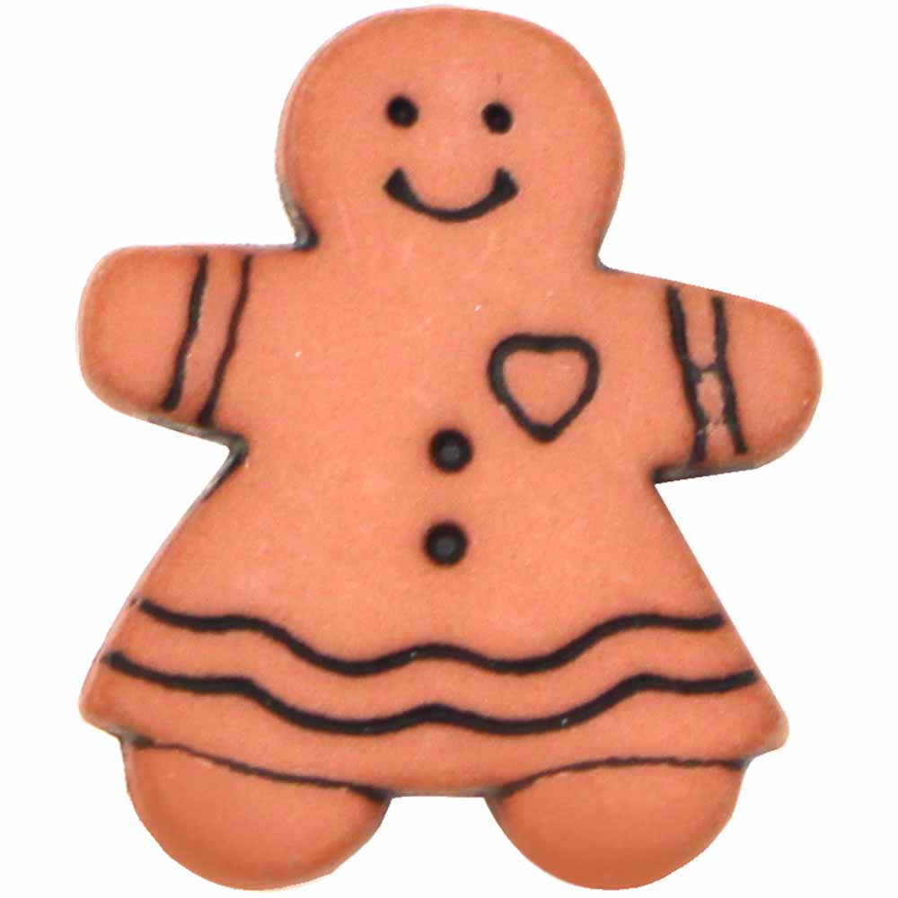 ELAN Novelty Shank Button Tube – Gingerbread Man – 18mm (3/4") – Brown – 15 pcs