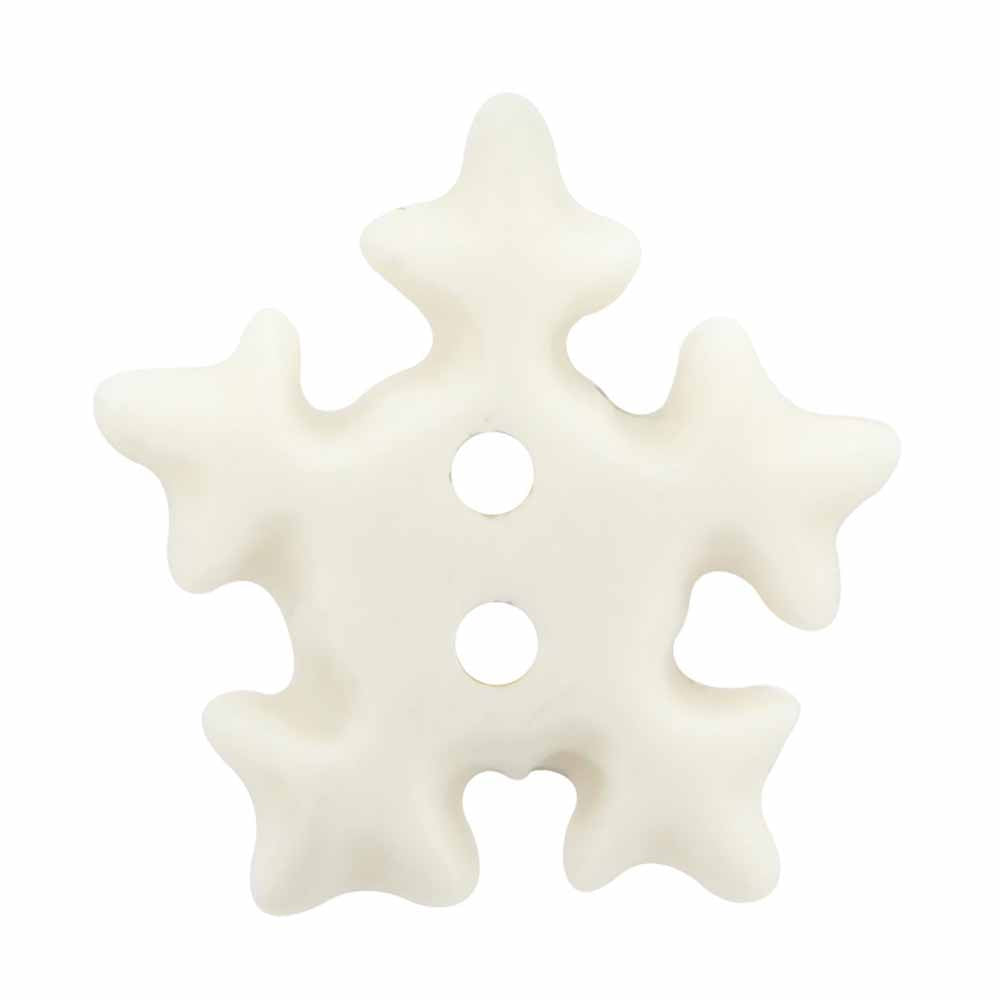 ELAN Novelty 2-Hole Button - White - 15mm (5/8") - Snowflake