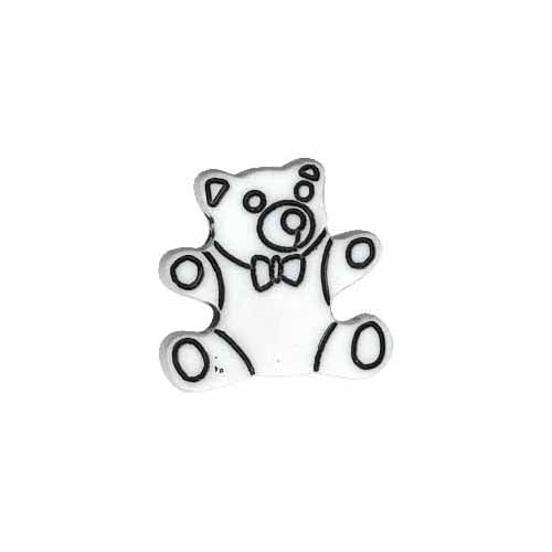 ELAN Novelty Shank Button - White - 20mm (3/4"") - Teddy Bear
