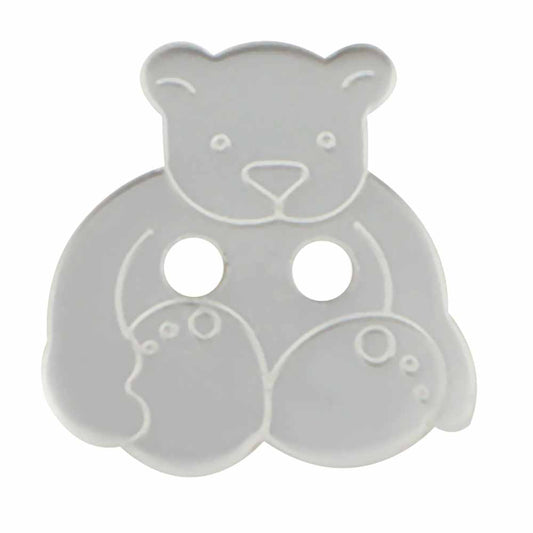 CIRQUE Novelty 2-Hole Button – Grey – 18 mm (3/4") – Teddy Bear