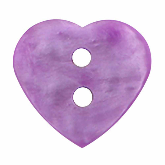CIRQUE Novelty 2-Hole Button – Purple – 15 mm (5/8") – Heart