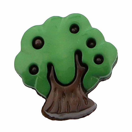 CIRQUE Novelty Shank Button – Green – 18 mm (3/4") – Tree