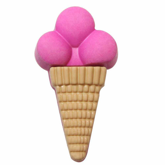 CIRQUE Novelty Shank Button – Pink – 30 mm (1 1/8") – Ice Cream Cone