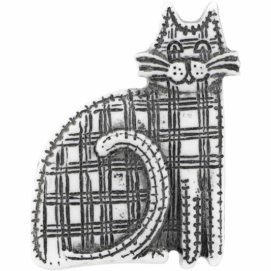 CIRQUE Novelty Shank Button – White – 30 mm (1 1/8") – Cat