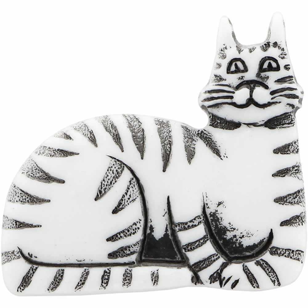 CIRQUE Novelty Shank Button – White – 30 mm (1 1/8") – Cat