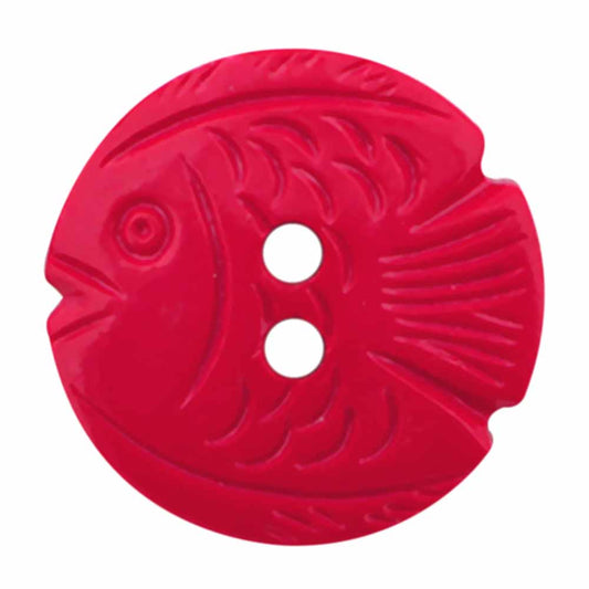 CIRQUE Novelty 2-Hole Button – Pink – 22 mm (7/8") – Fish