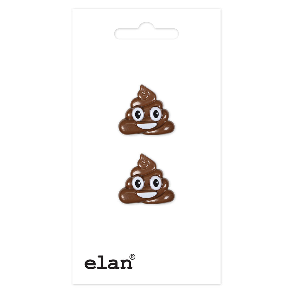 ELAN Novelty Shank Buttons – Poop Emoji – 23 mm – 2 Pack - second product view
