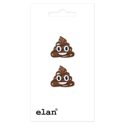 ELAN Novelty Shank Buttons – Poop Emoji – 23 mm – 2 Pack - second product view