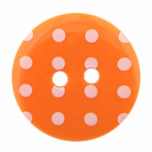CIRQUE Novelty 2-Hole Button – Orange – 18 mm (3/4") – Polka Dots