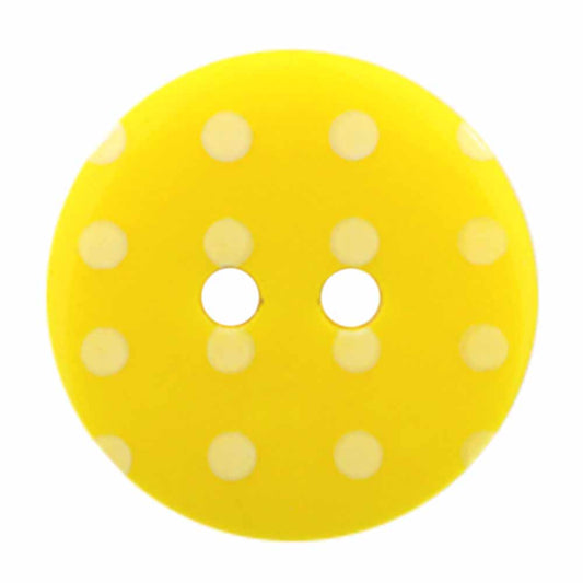 CIRQUE Novelty 2-Hole Button – Yellow – 18 mm (3/4") – Polka Dots