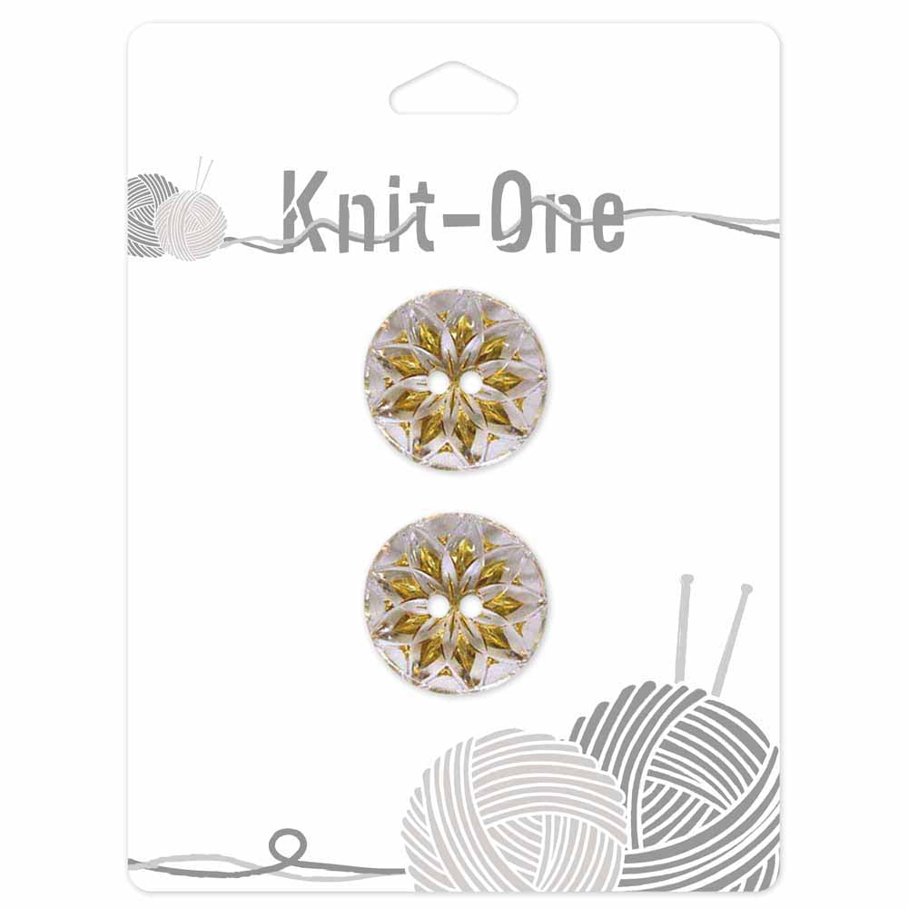 KNIT ONE 2-Hole Crystal Button – 25 mm (1″) – Crystal