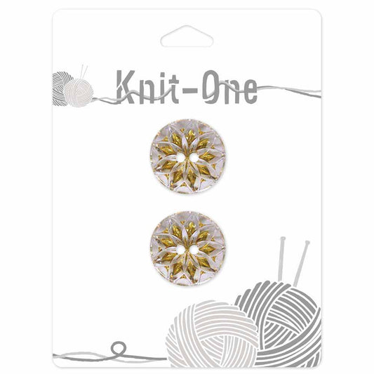 KNIT ONE 2-Hole Crystal Button – 25 mm (1″) – Crystal