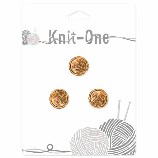 KNIT ONE Shank Natural Wood Button – 15 mm (5/8″) – Natural Wood