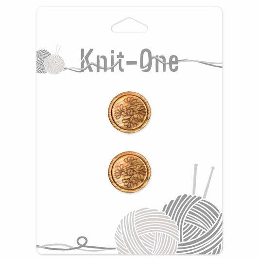 KNIT ONE Shank Natural Wood Button – 20 mm (3/4″) – Natural Wood
