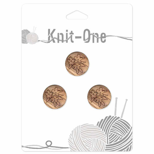 KNIT ONE Shank Natural Wood Button – 18 mm (3/4″) – Natural Wood