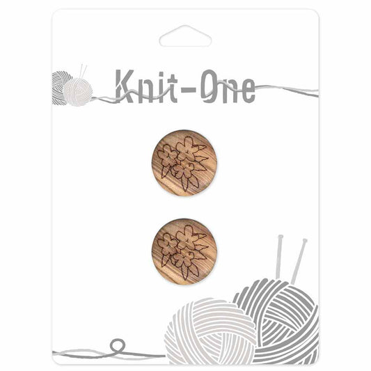 KNIT ONE Shank Natural Wood Button – 22 mm (7/8″) – Natural Wood