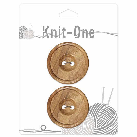 KNIT ONE 2-Hole Natural Wood Button – 35 mm (1 3/8″) – Natural Wood