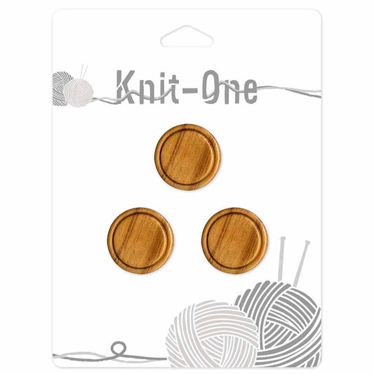 KNIT ONE Shank Natural Wood Button – 22 mm (7/8″) – Natural Wood