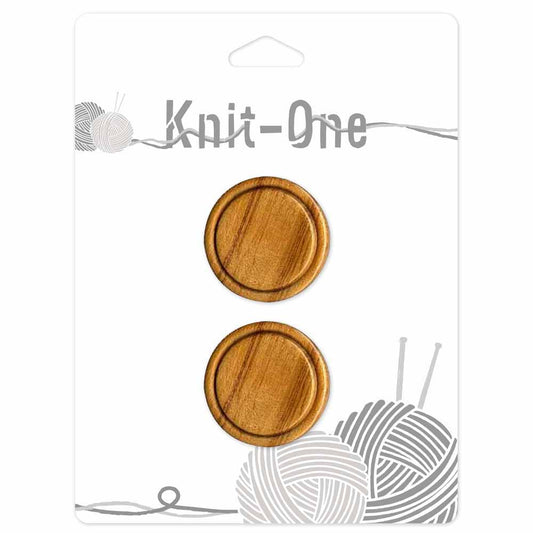 KNIT ONE Shank Natural Wood Button – 28 mm (1 1/8″) – Natural Wood