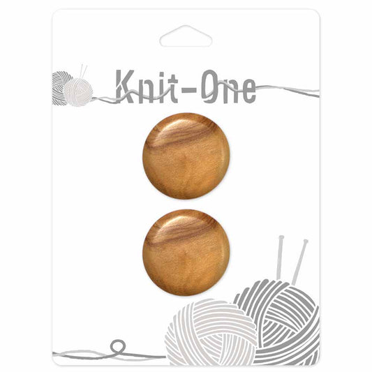 KNIT ONE Shank Wood Button – 28 mm (1 1/8″) – Natural
