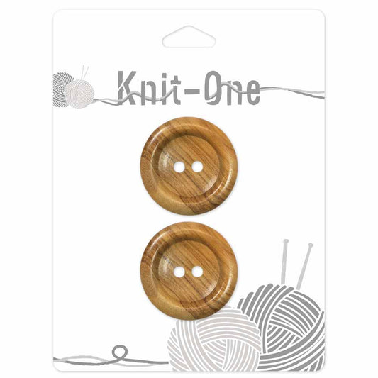 KNIT ONE 2-Hole Wood Button – 32 mm (1 1/4″) – Natural