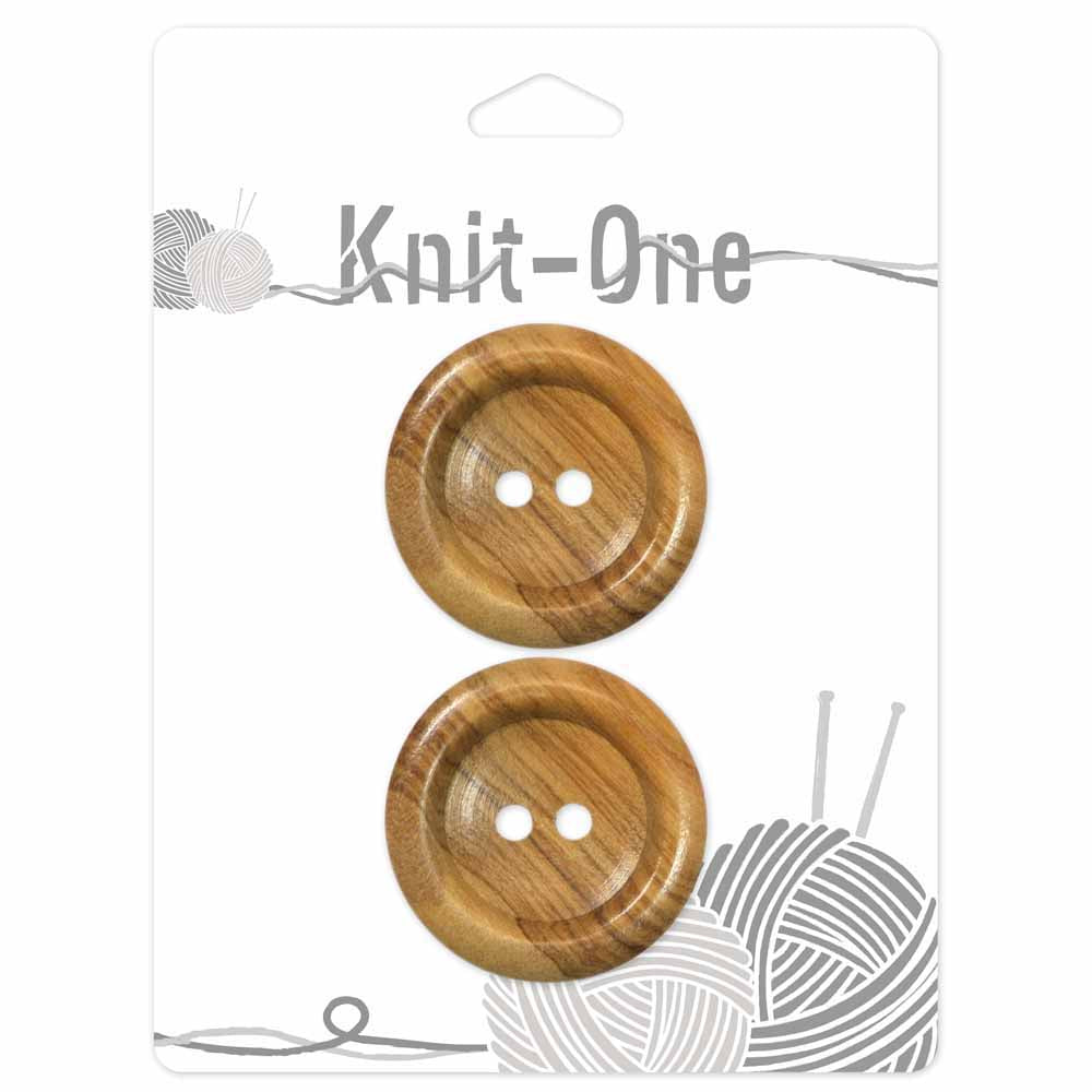 KNIT ONE 2-Hole Wood Button – 35 mm (1 3/8″) – Natural