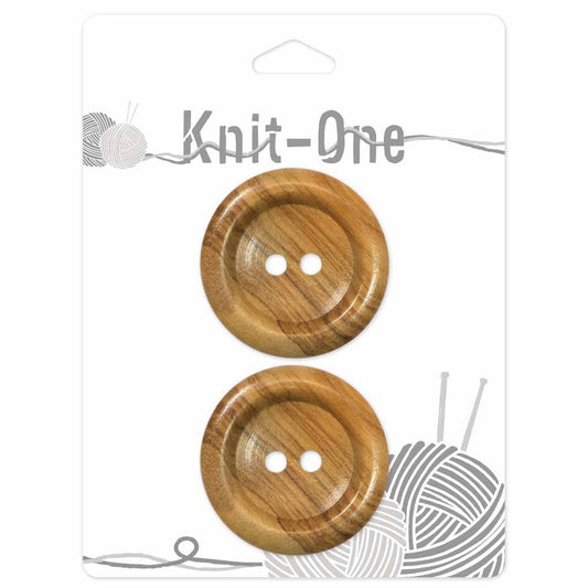 KNIT ONE 2-Hole Wood Button – 38 mm (1 1/2″) – Natural