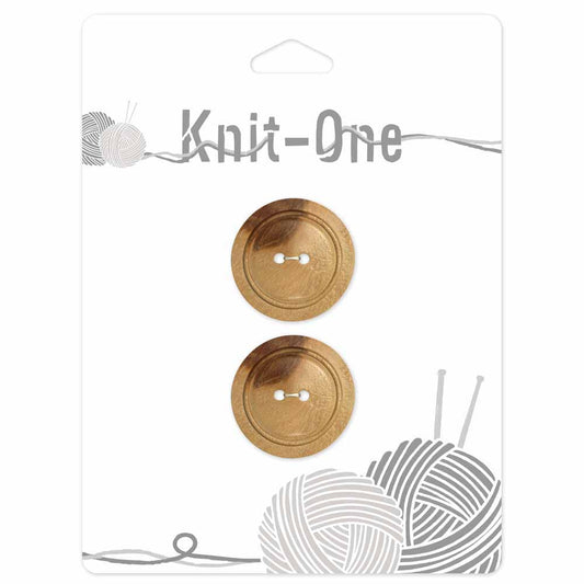 KNIT ONE 2-Hole Wood Button – 25 mm (1″) – Natural