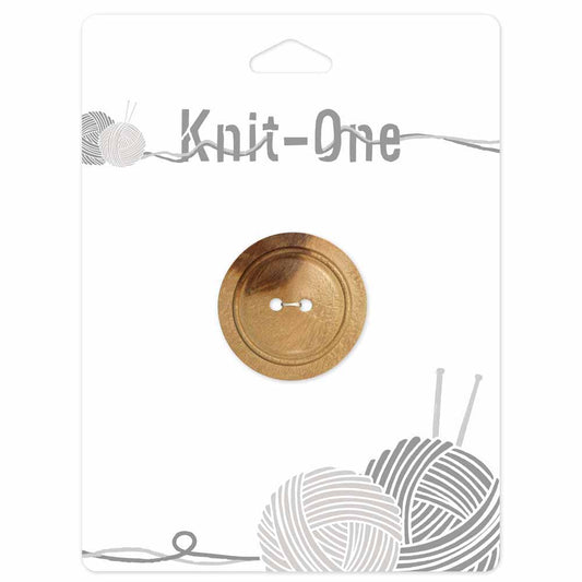 KNIT ONE 2-Hole Wood Button – 30 mm (1 1/8″) – Natural