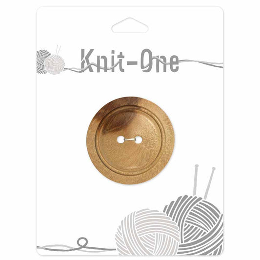 KNIT ONE 2-Hole Wood Button – 40 mm (1 5/8″) – Natural