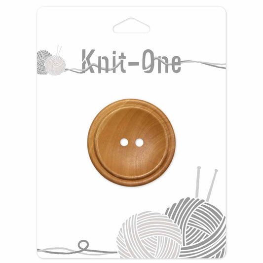 KNIT ONE 2-Hole Wood Button – 40 mm (1 5/8″) – Natural