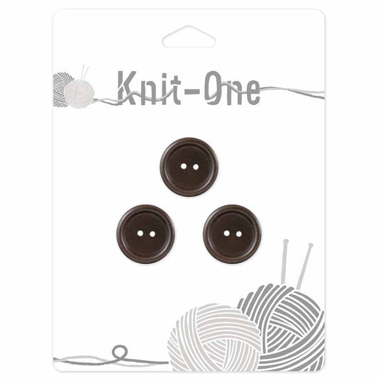 KNIT ONE 2-Hole Wood Button – 18 mm (3/4″) – Brown