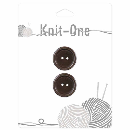 KNIT ONE 2-Hole Wood Button – 23 mm (7/8″) – Brown