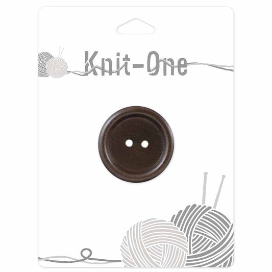 KNIT ONE 2-Hole Wood Button – 34 mm (1 3/8″) – Brown