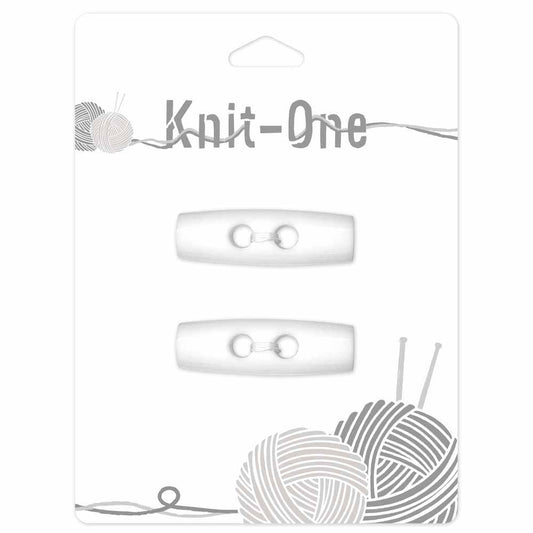 KNIT ONE Toggle Button – 40 mm (1 5/8″) – White