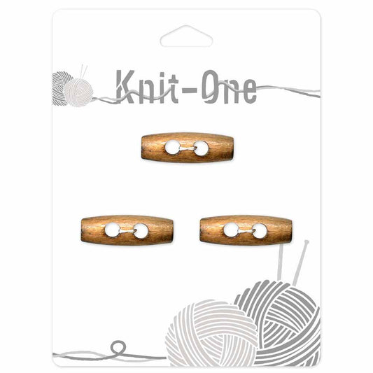 KNIT ONE Toggle Button – 30 mm (1 1/8″) – Burnt Wood