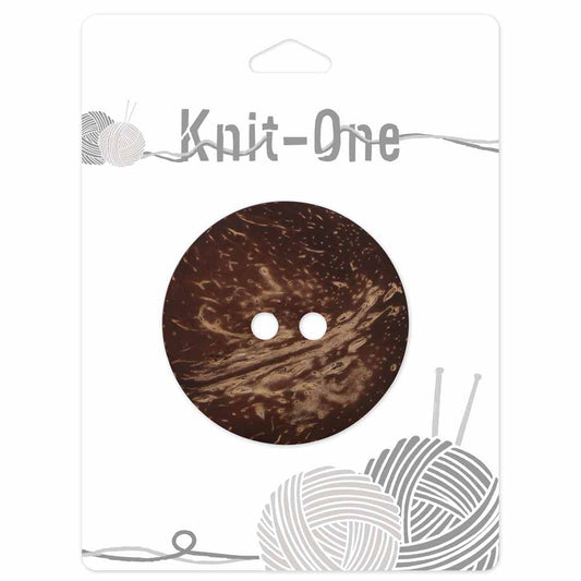 KNIT ONE 2-Hole Coconut Button – 51 mm (2″) – Brown