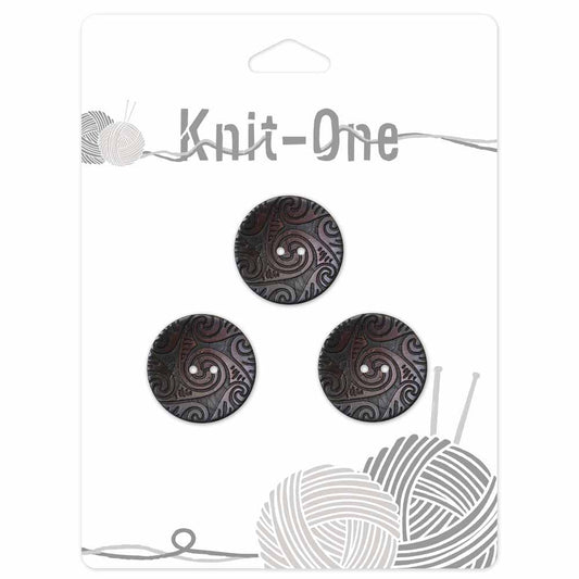 KNIT ONE 2-Hole Coconut Button – 23 mm (7/8″) – Brown